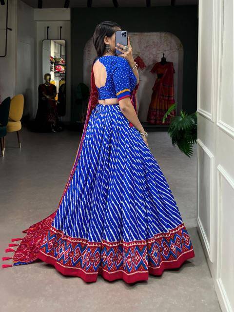 light leriya vichitra Silk Blue Lehenga choli wholesale market in India